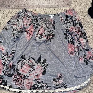 Off the shoulder top with scrunchie top